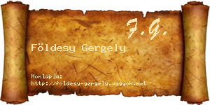 Földesy Gergely névjegykártya
