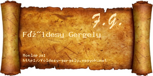 Földesy Gergely névjegykártya